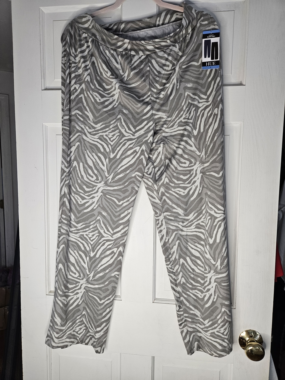 Hue Men’s Gray Zebra-Print Lounge Pants#206